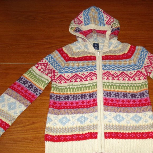 New! Gap fair isle knit zip up sweater / hoodie - Picture 2 of 5